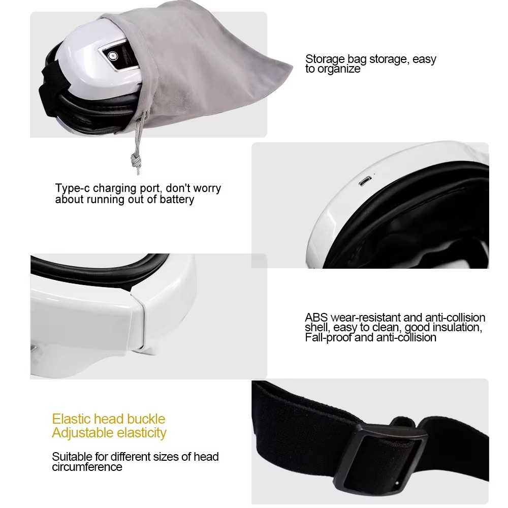 Specs — USB-C, ABS shell, storage bag, elastic buckle